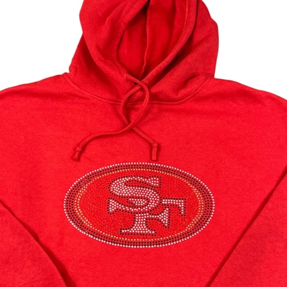 San Francisco 49ers Rhinestone Cropped Hoodie Women's XXL - Picture 3 of 10